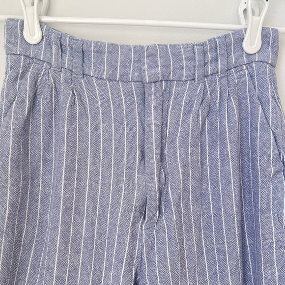 Abercrombie & Fitch Blue White Striped Linen Pants Size XS - Picture 2 of 13